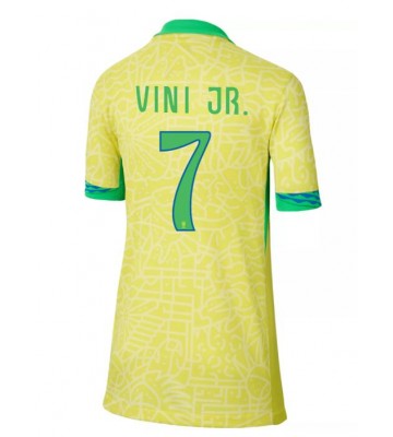 Brasilien Vinicius Junior #7 Replika Hjemmebanetrøje Dame Copa America 2024 Kortærmet